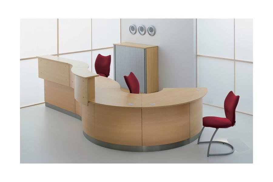 Salvo Reception Desk Range - Birch Curved